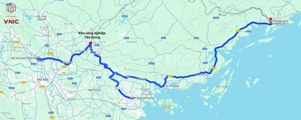 Kết nối giao thông khu công nghiệp Tân Hưng Bắc Giang