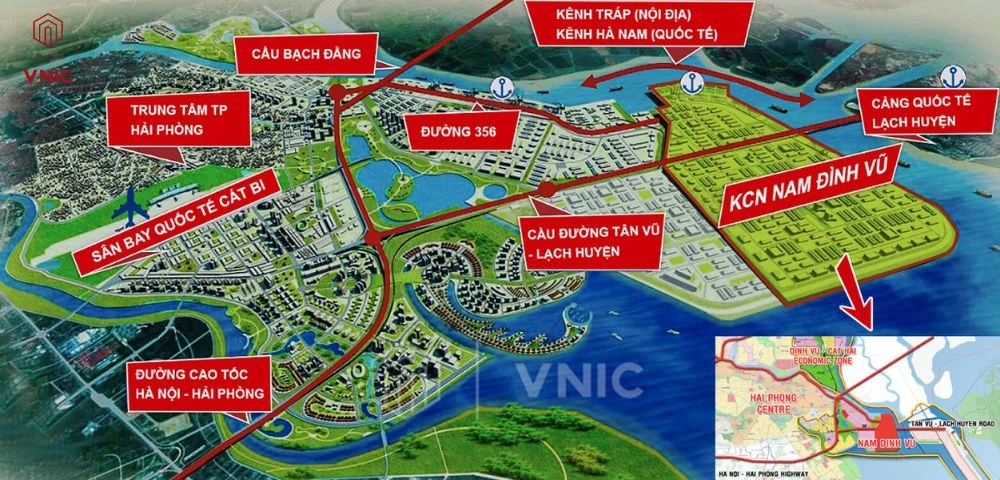 Bản đồ khu công nghiệp Nam Đình Vũ - Hải Phòng