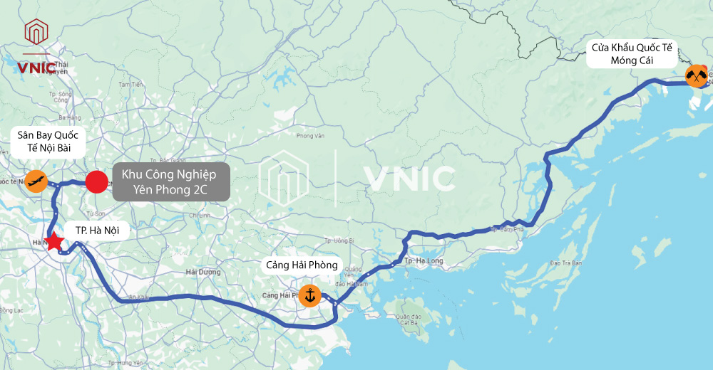 Kết nối giao thông của Khu công nghiệp Yên Phong II-C đi các tỉnh