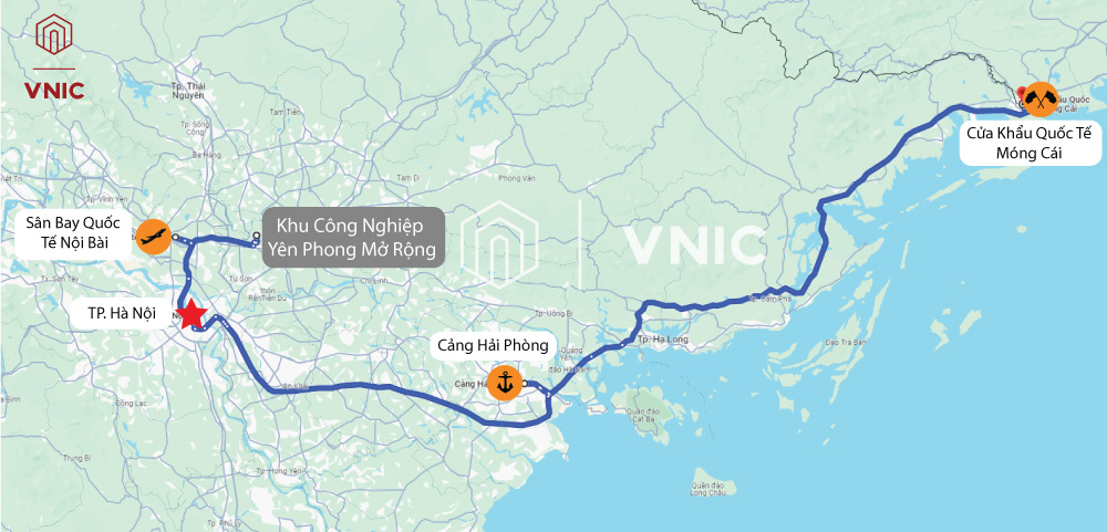 Kết nối giao thông của Khu công nghiệp Yên Phong mở rộng