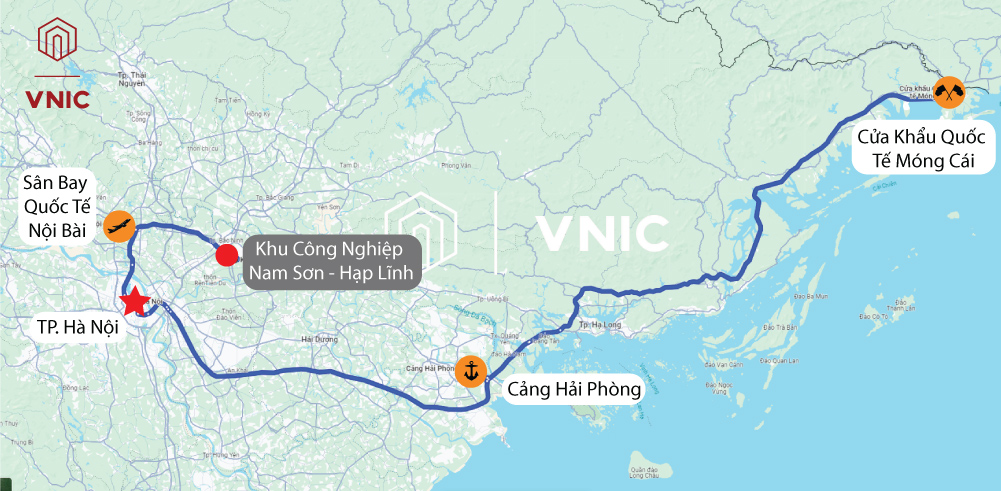 Kết nối giao thông của Khu công nghiệp Nam Sơn Hạp Lĩnh