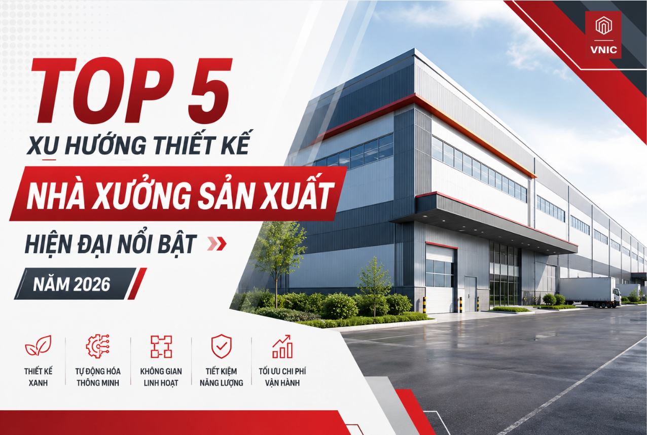 Top 5 xu hướng thiết kế nhà xưởng sản xuất hiện đại nổi bật năm 2026